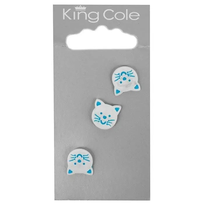 Cat Shaped Button – White