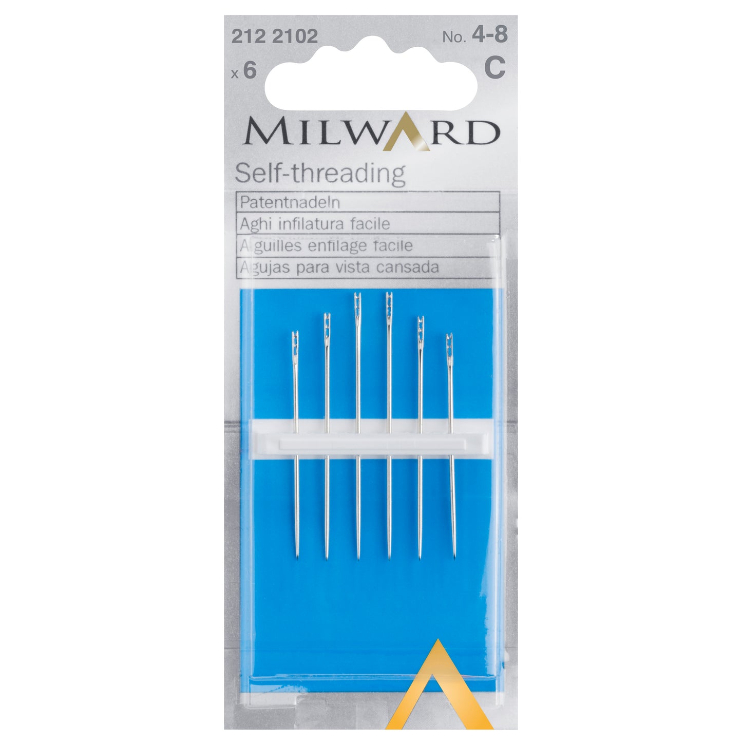 Milward Sharps: Self-Threading: Nos.4-8 (6 pack)