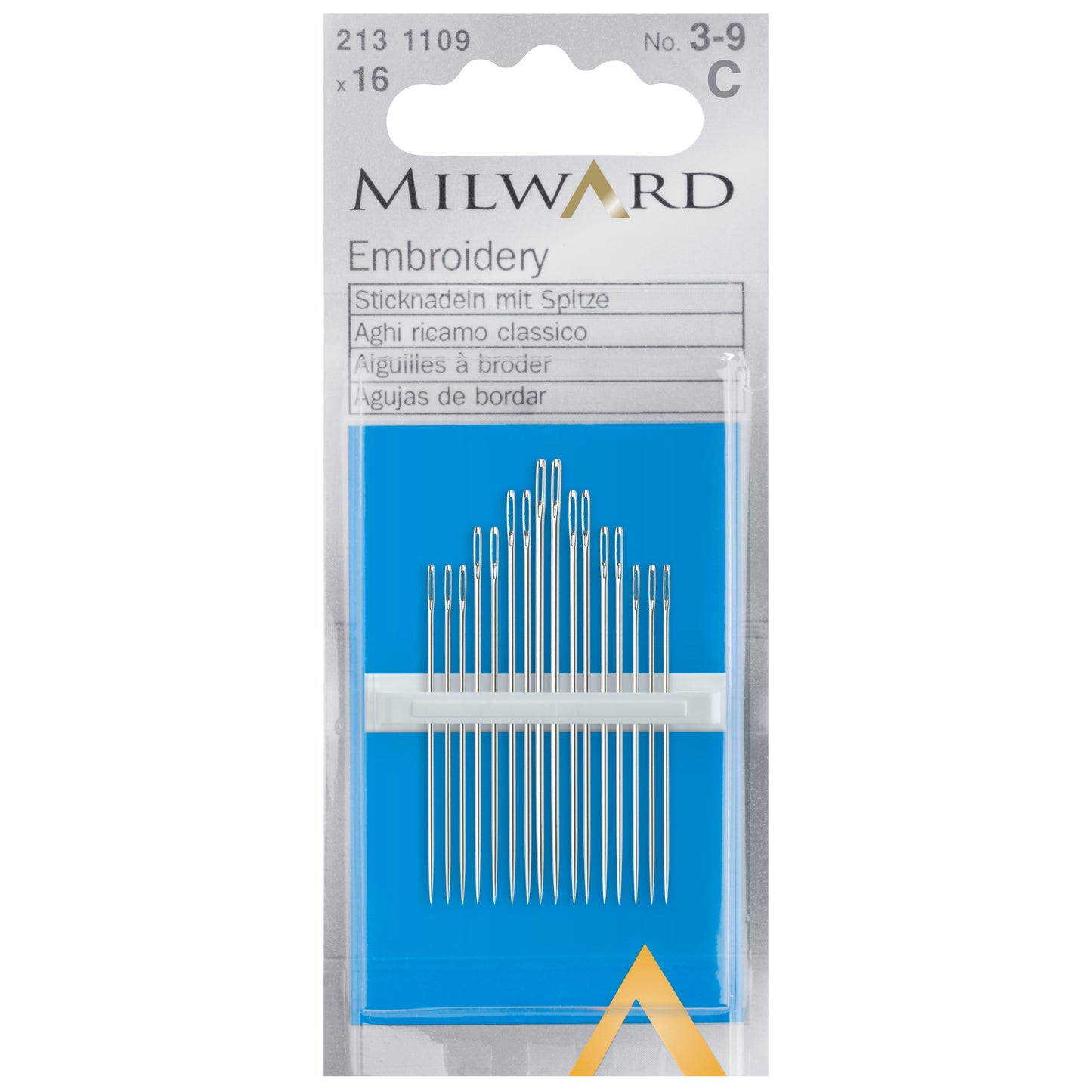 Milward Sharps: Embroidery: Nos.3-9 (16 pack)