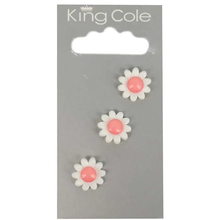 Flower Buttons – White & Pink