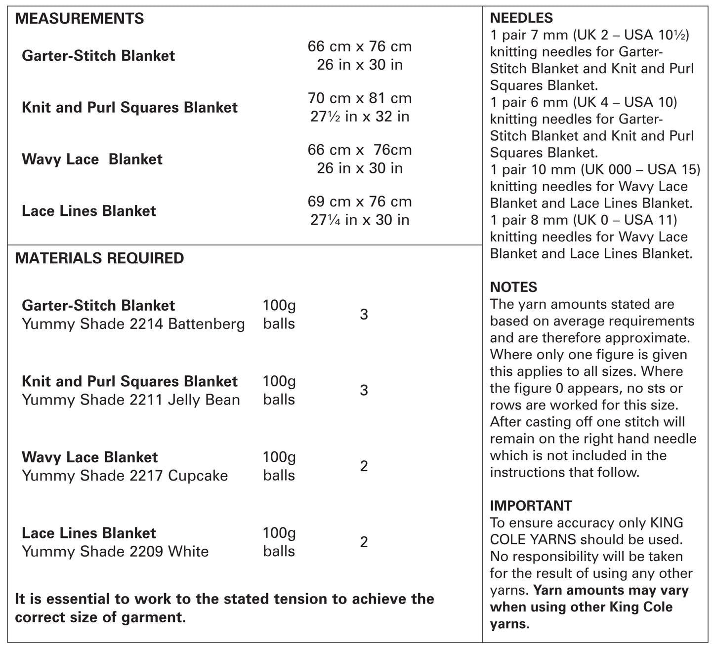 King Cole Pattern 4533