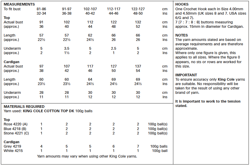 King Cole Pattern 5504