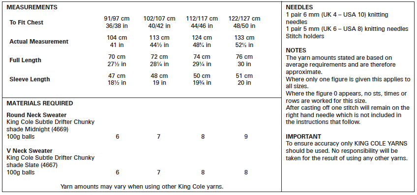 King Cole Patten 5686