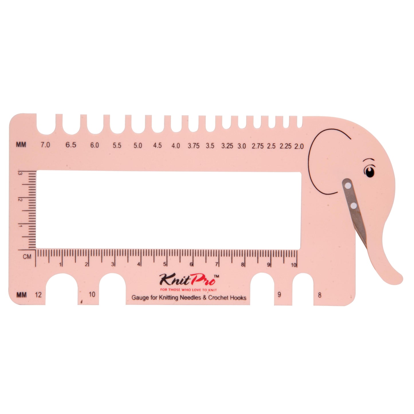 KnitPro Knitting Needle Gauge - Blush Elephant
