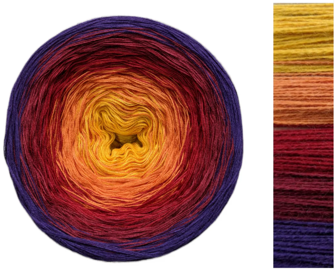 Ombre Gradient Yarn Cake