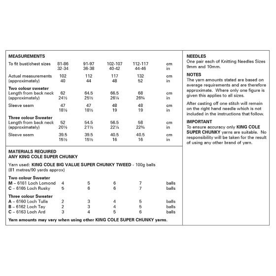 King Cole Pattern 6360