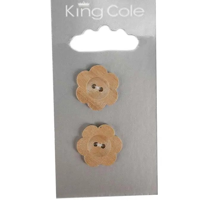 Flower Buttons – Wood (Medium)
