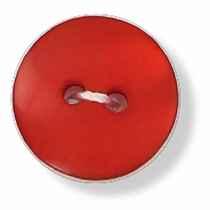 Runder einfacher Knopf - Rot (24 Linien)