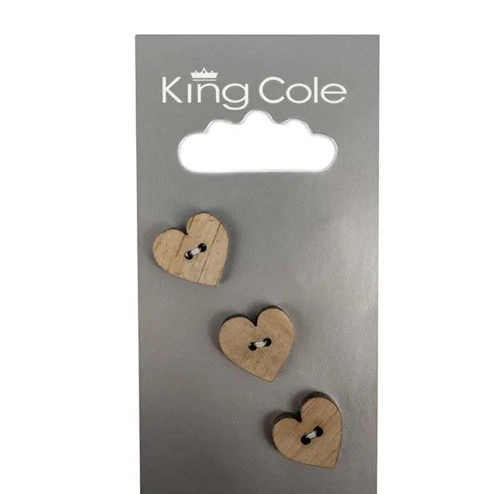 Heart Shaped Buttons – Wood (Medium)