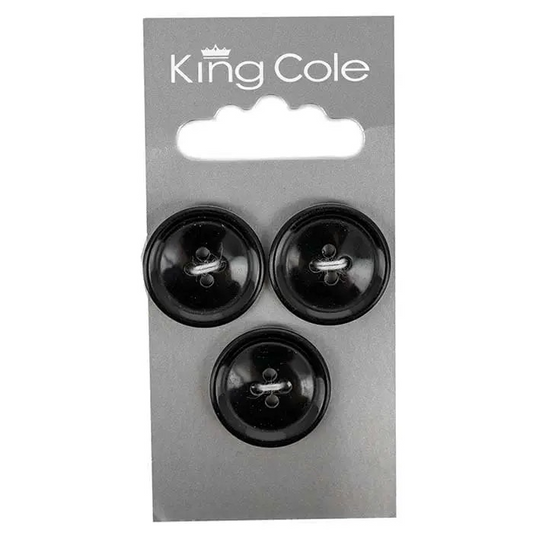 Rimmed Round Buttons – Black (Large)
