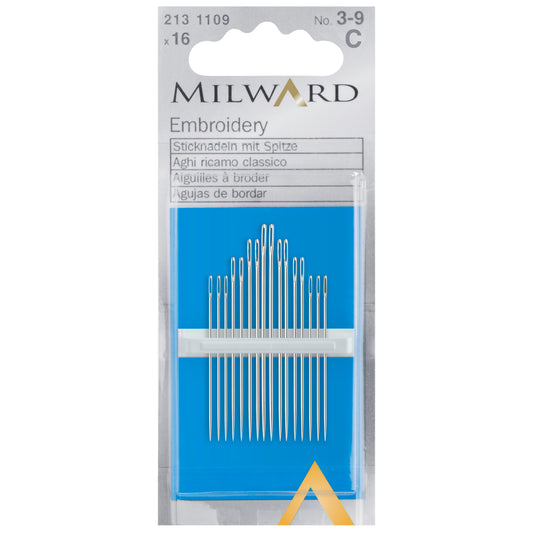 Milward Nähnadeln: Sticknadeln: Nr. 3-9 (16 Stück)