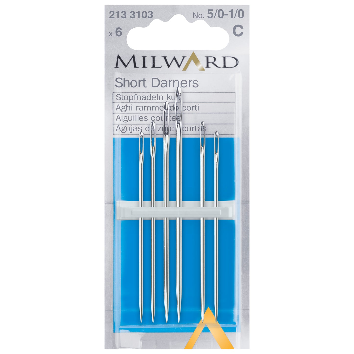 Milward Sharps: Short Darners: Nos. 5-0 - 1-0 (6 pack)