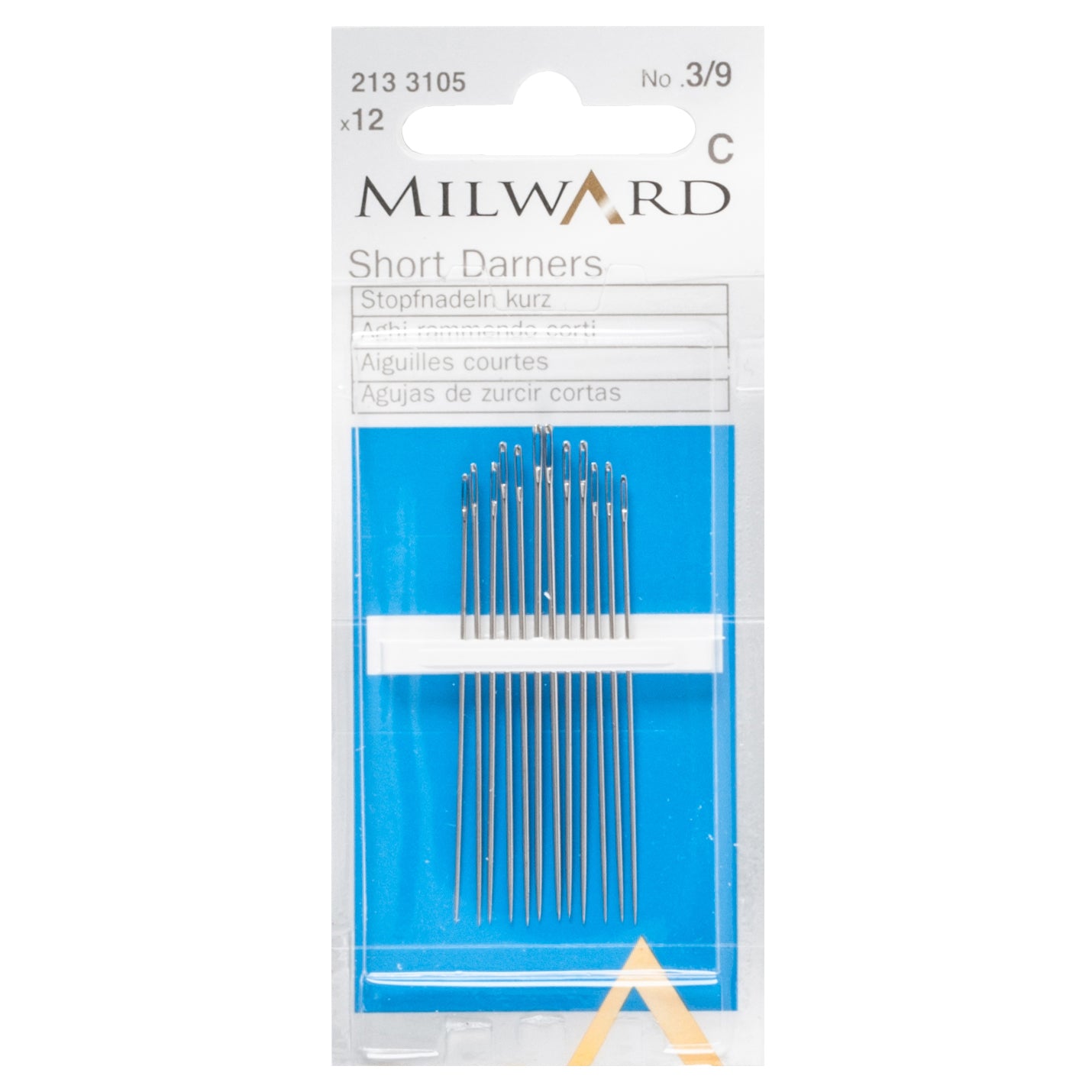 Milward Sharps: Short Darners: Nos. 3-9 (12 pack)