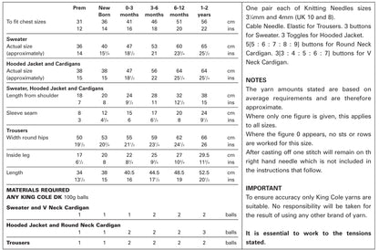King Cole Pattern 2886