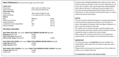 King Cole Pattern 3445