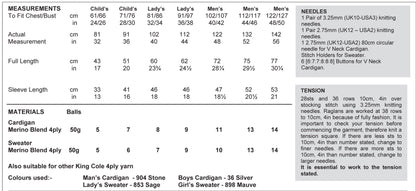 King Cole Pattern 3755