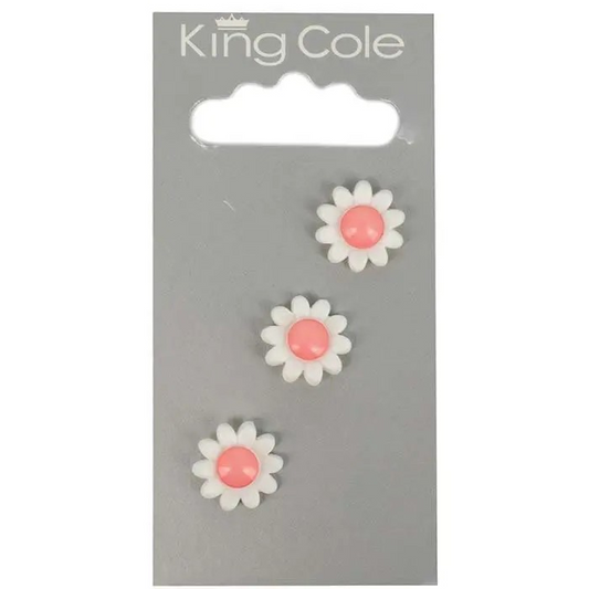 Flower Buttons – White & Pink