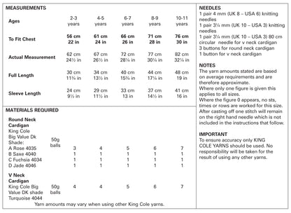 King Cole Pattern 5262