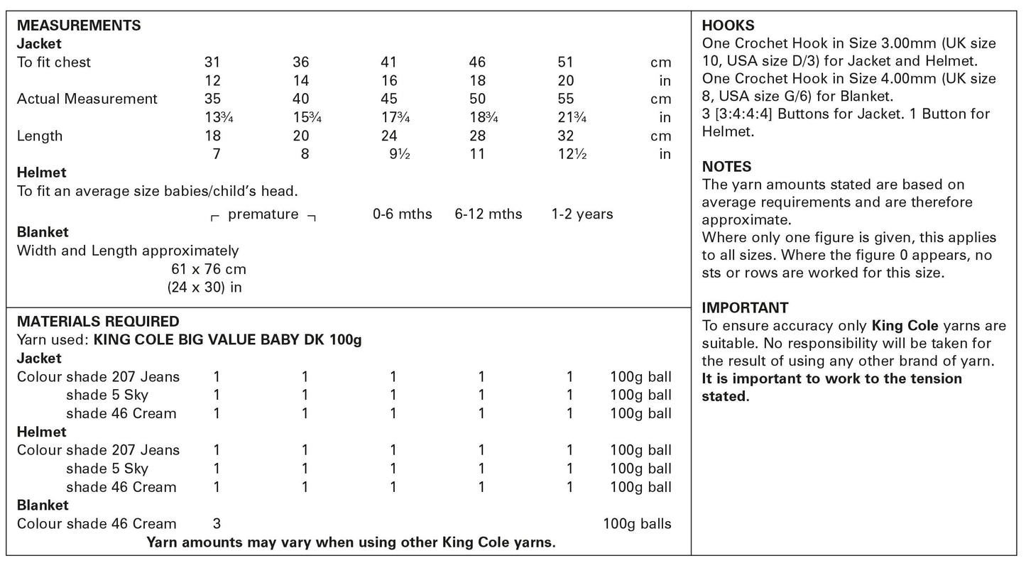 King Cole Pattern 5414