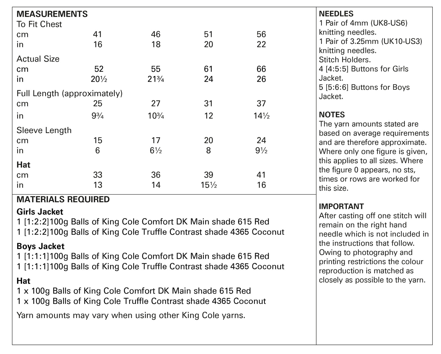King Cole Pattern 5568