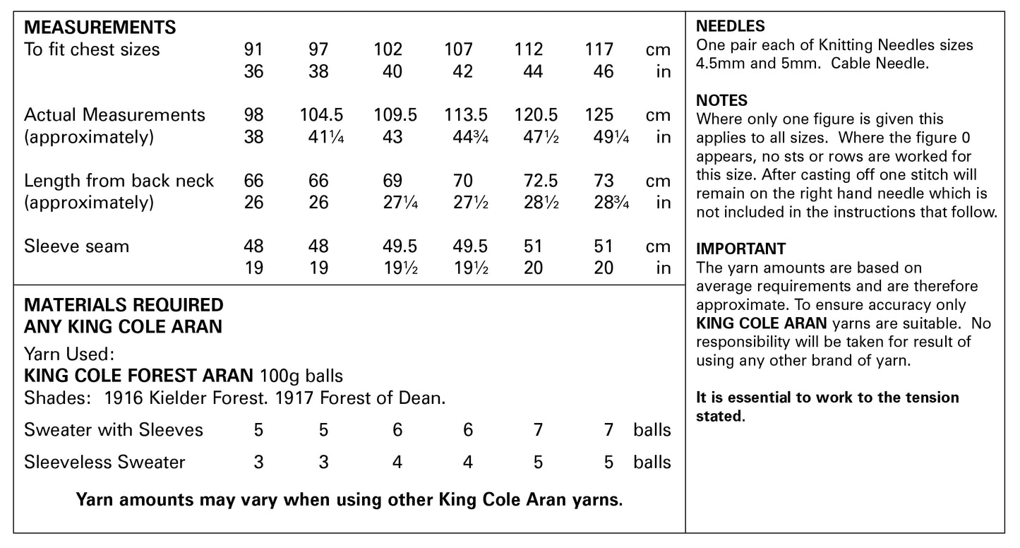 King Cole Pattern 5659