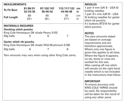 King Cole Pattern 5793
