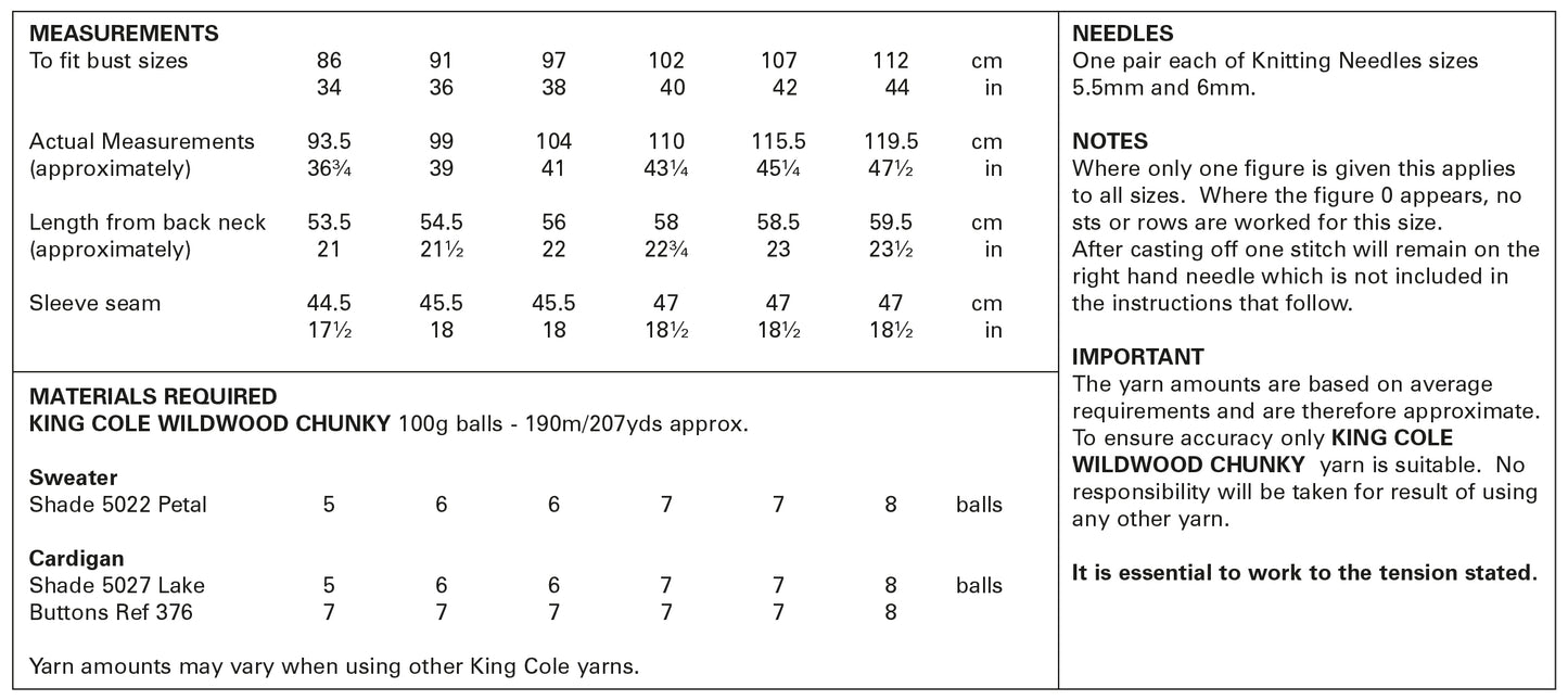 King Cole Pattern 5893
