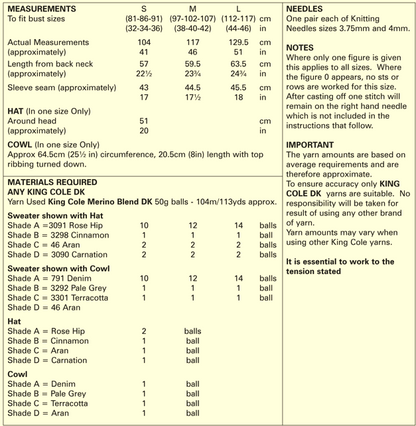 King Cole Pattern 5870