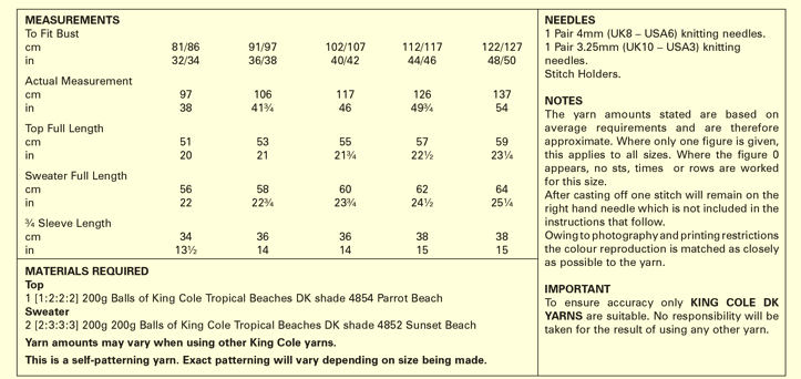 King Cole Pattern 5883