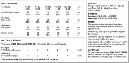 King Cole Pattern 6355