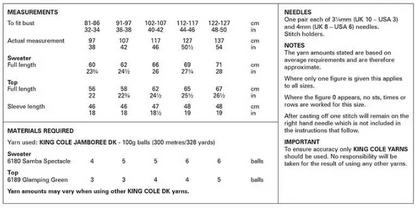 King Cole Pattern 6351