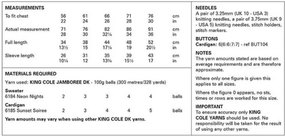 King Cole Pattern 6349