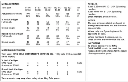 King Cole Pattern 6300