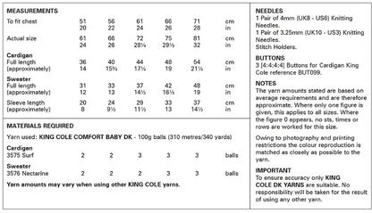 King Cole Pattern 6290