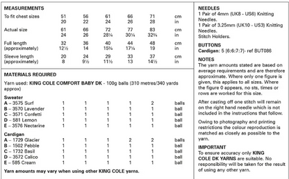 King Cole Pattern 6289
