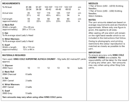 King Cole Pattern 6285