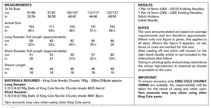 King Cole Pattern 6270