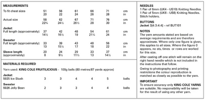 King Cole Pattern 6239