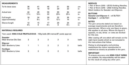 King Cole Pattern 6237