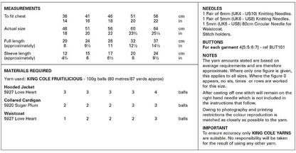 King Cole Pattern 6236