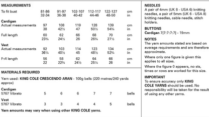 King Cole Pattern 6227