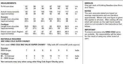 King Cole Pattern 6218