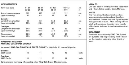 King Cole Pattern 6217