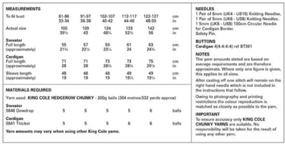 King Cole Pattern 6200