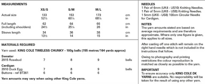 King Cole Pattern 6182