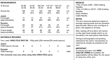 King Cole Pattern 6153
