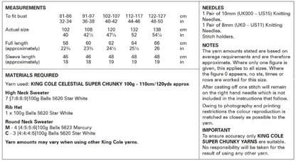 King Cole Pattern 6066