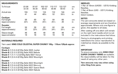 King Cole Pattern 6063
