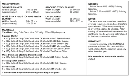 King Cole Pattern 6062