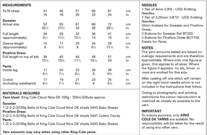 King Cole Pattern 6057